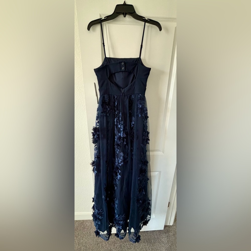 Full length, flowy full skirt, spaghetti strap dress